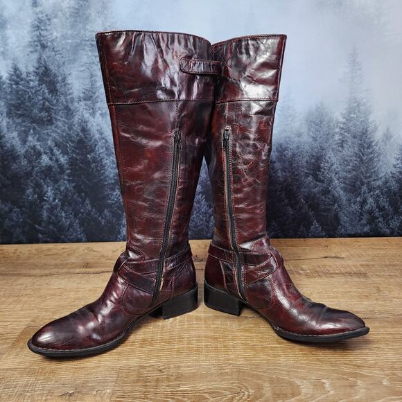 Born Crown Tall Leather Mahogany Riding Boots | Women's 6.5 - Picture 5 of 14